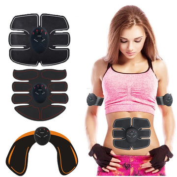 EIENACOCO EMS Muscle Stimulator AME1706, 6-Mode Electric Ab & Hip Muscle Toner, Portable Wireless Body Massager, Battery Powered Fitness Training Device for Men & Women