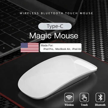 Original Wireless Bluetooth Touch Mouse Compatible with Apple MacBook Pro/Air/Mini, iPad & Tablet PC – Ergonomic Rechargeable Magic Style Mouse for Laptop & Gaming