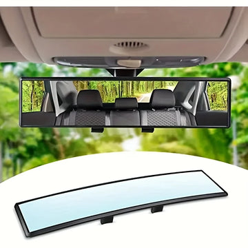 Universal Anti-Glare Wide-Angle Convex Rearview Mirror, 285mm HD Panoramic Interior Car Mirror, Easy Clip-On, Anti-Fog Safety Accessory