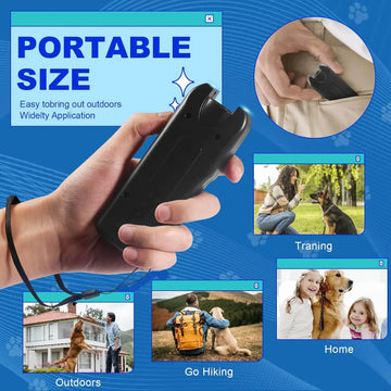 Portable Ultrasonic Dog & Cat Repeller, Pet Training Device with LED Light, Humane Bark Control & Animal Deterrent, Handheld Outdoor Dog Trainer