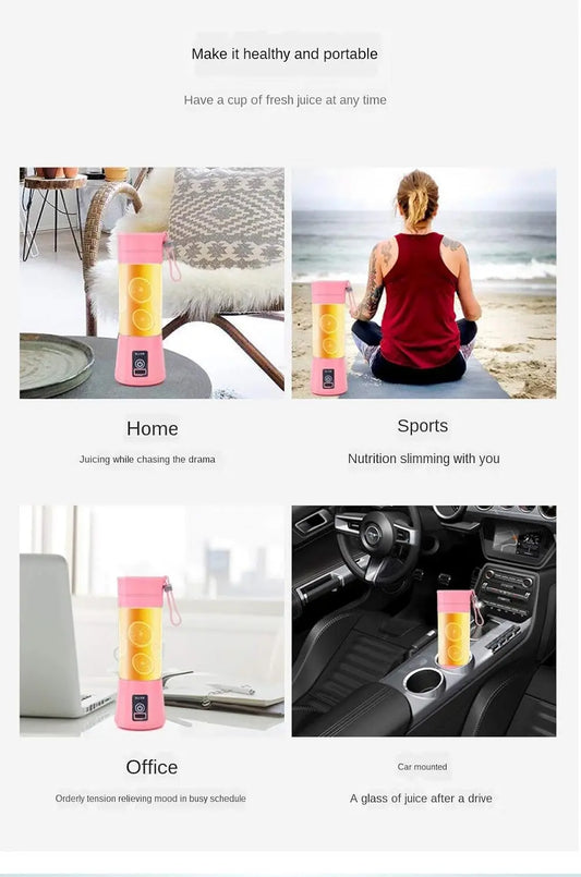 Portable USB Mini Blender, Personal Smoothie Maker and Electric Fruit Juicer Cup for Shakes and Fresh Juice