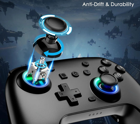 Wireless RGB Game Controller for Nintendo Switch, Switch Lite, Switch OLED, PC & Steam – Bluetooth Joystick with Turbo Mode