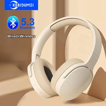 Wireless Bluetooth 5.3 Gaming Headset, Dual Mode (Wireless/Wired), Foldable Over-Ear Headphones with Noise Reduction Microphone, HiFi Stereo Sound, Compatible with iPhone, 1 Pack