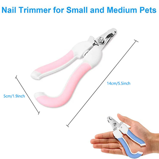 Dog Nail Clippers and Cat Nail Trimmer with Safety Guard to Prevent Overcutting, Razor Sharp Stainless Steel Pet Nail Clippers, Professional Grooming Tool with Free Nail File