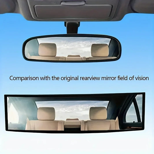 Universal Anti-Glare Wide-Angle Convex Rearview Mirror, 285mm HD Panoramic Interior Car Mirror, Easy Clip-On, Anti-Fog Safety Accessory